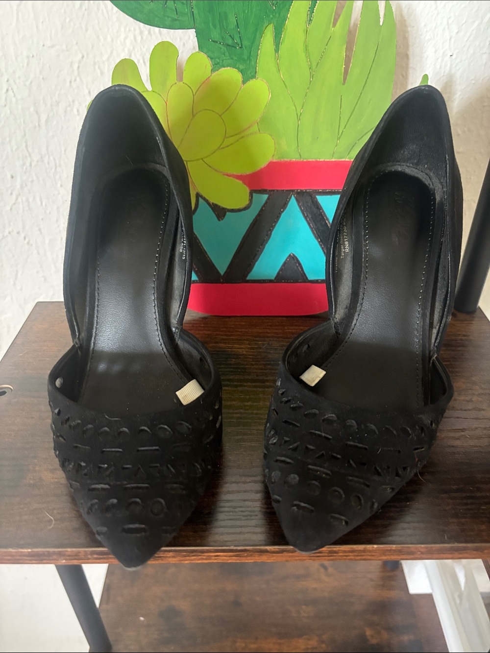 Target Black Pointed Toe Cutout Suede Heels